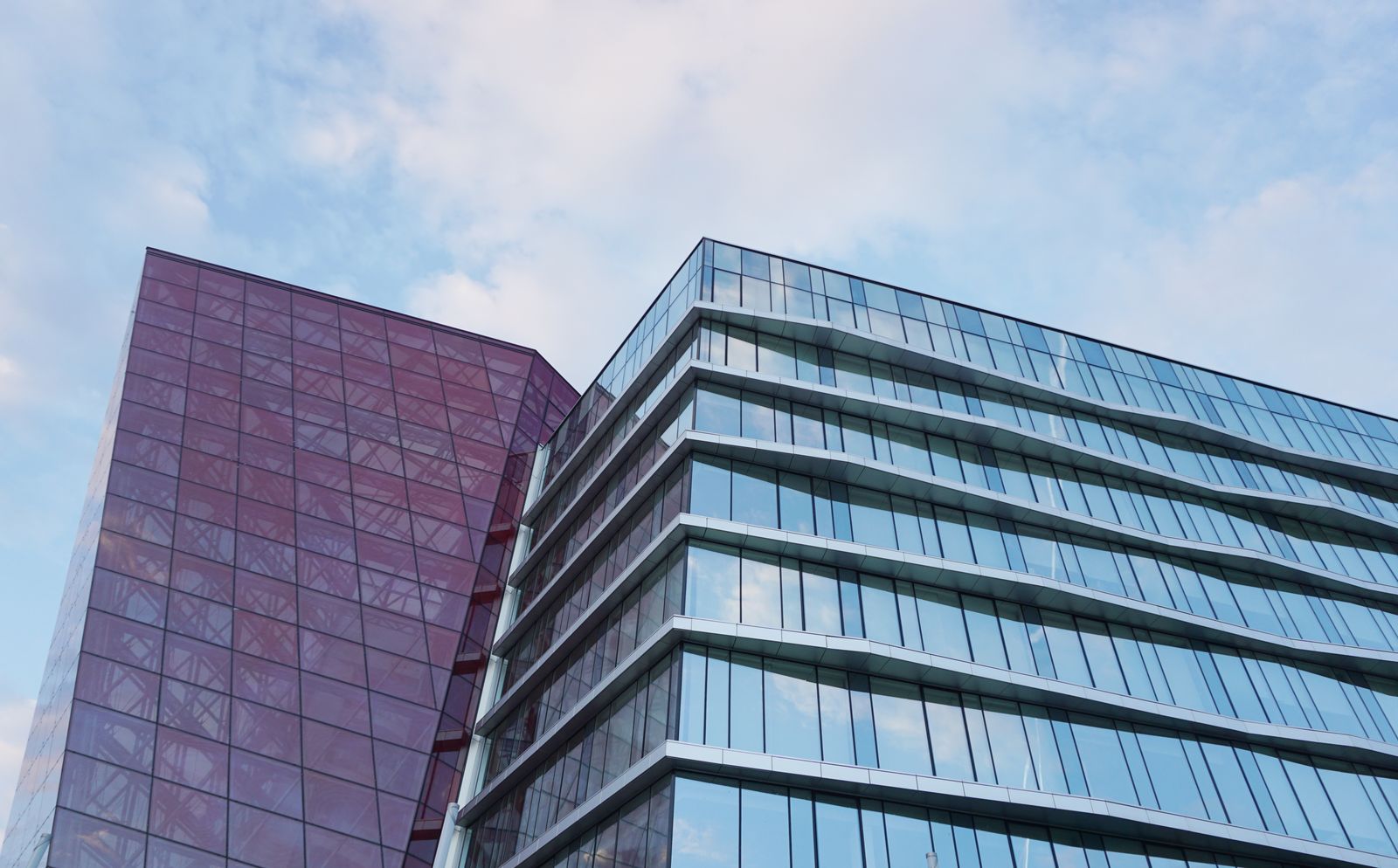 High-rise building exterior with glass facade